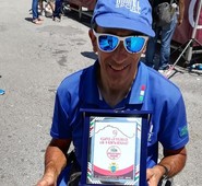 CASSINO, 2’ TAPPA GIRO D’ITALIA HANDBIKE. FABRIZIO BOVE SUL PODIO. GLI AUGURI DI QUADRINI.