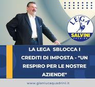 Superbonus – la Lega sblocca i crediti di imposta - “Un sospiro di sollievo per le nostre imprese” – il commento di Gianluca Quadrini, Presidente del Gruppo Provinciale di Frosinone della Lega e Delegato alle attività Produttive Anci Lazio.