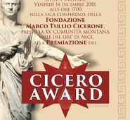 GRANDE ATTESA AD ARCE IL 14 DICEMBRE PER LA II EDIZIONE DEL CICERO AWARD. A CURA DELLA XV COMUNITA’ MONTANA E DELLA FONDAZIONE CICERONE.