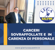 Carenza di personale negli istituti penitenziari della provincia di Frosinone – Gianluca Quadrini, Presidente del Gruppo della Lega in Provincia esorta le istituzioni a nuove assunzioni.