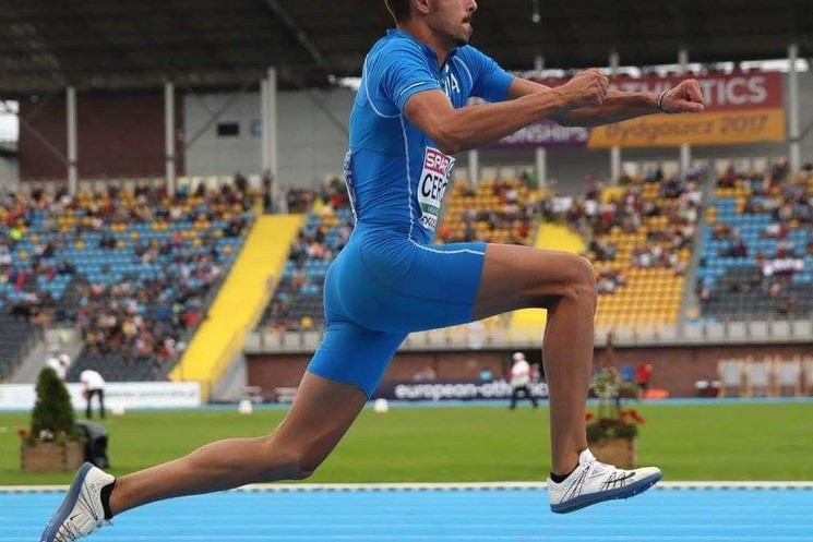 Assoluti di Atletica 2019. Il pontecorvese Samuele Cerro sul podio. Congratulazioni di Quadrini.